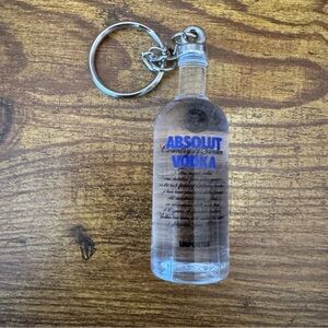 Vintage 1990s ABSOLUT Vodka Promotional Bottle Keychain Bar Advertising